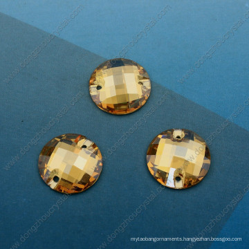 Golden Shadow Round Stone Crystal Fashion Components (DZ-3043)